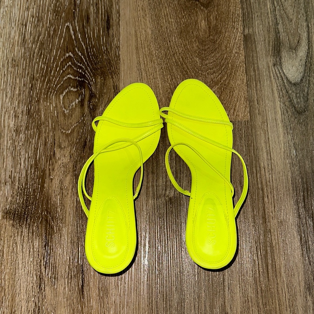 Schutz Neon Green Sandals Size 9.5